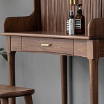 Туалетный стол деревянный с ящиком и зеркалом Moon Walnut Furniture варинант исполнения - 7 | Loft Concept в Твери