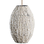 Подвесной светильник вертикальной овальной формы украшенный белыми круглыми бусинами Gradient Oval Pendant Lamp White варинант исполнения - 2 | Loft Concept в Твери