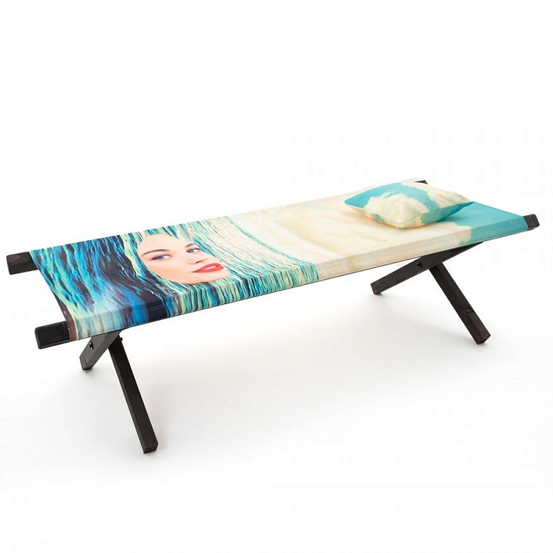 Шезлонг Seletti Poolbed Seagirl Черный Голубой в Твери | Loft Concept 