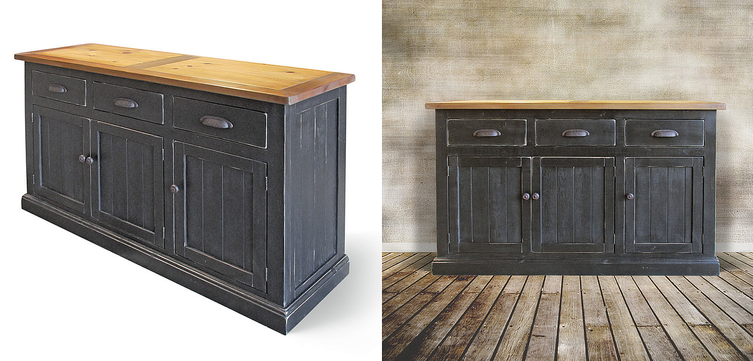 Комод в стиле прованс Brigida Provence HARMONIE Weathered Charcoal Черный Комод в стиле прованс Brigida Provence HARMONIE Weathered Charcoal Черный - Loft-Concept в Твери