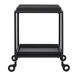 Тумба чёрная на колёсах Cabinet on Wheels варинант исполнения - 1 | Loft Concept в Твери