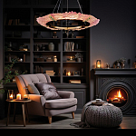 Люстра в форме кольца розовая Warm Pink Light варинант исполнения - 6 | Loft Concept в Твери