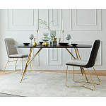 Обеденный стол на металлических ножках Ward Brass Dining Table варинант исполнения - 5 | Loft Concept в Твери