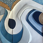 Арт-объект ручной работы Blue Abstraction из 4-х панелей варинант исполнения - 4 | Loft Concept в Твери