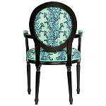 Стул из натурального бука с подлокотниками Ikat Pattern бирюзовый варинант исполнения - 2 | Loft Concept в Твери