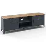 ТВ-тумба из металла и столешницей из массива дуба Metal Wood TV-Stand варинант исполнения - 2 | Loft Concept в Твери