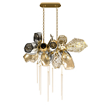 Люстра подвесная с 18-ю стеклянными плафонами с вертикальными подвесками Gilded Mirage  варинант исполнения - 2 | Loft Concept в Твери