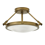 Потолочный светильник цвета латунь с плоским круглым плафоном Hinkley варинант исполнения - 4 | Loft Concept в Твери