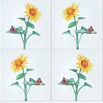 Плитка с узором Подсолнух варинант исполнения - 1 | Loft Concept в Твери