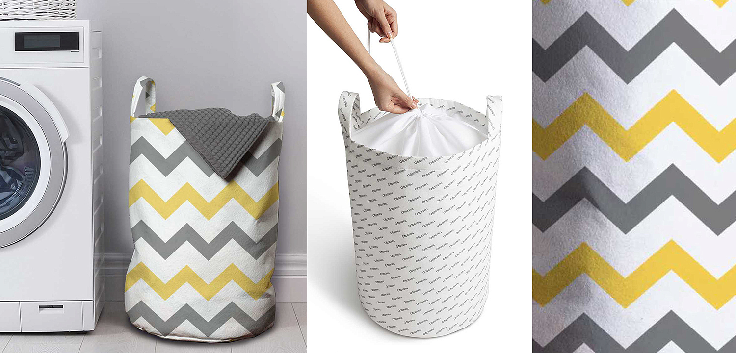 Корзина Mustard and Gray Chevron Basket Корзина Mustard and Gray Chevron Basket - Loft-Concept в Твери