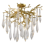 Люстра потолочная с прозрачными стеклянными подвесками в форме капель Droplet Chandelier варинант исполнения - 3 | Loft Concept в Твери