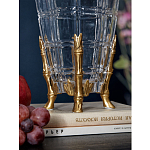 Ваза из прозрачного стекла с бронзовыми ножками и фигурками попугаев Eden Garden porcelain and bronze варинант исполнения - 4 | Loft Concept в Твери