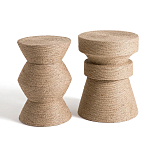 Приставной стол с отделкой из джута Juti D30 см варинант исполнения - 5 | Loft Concept в Твери