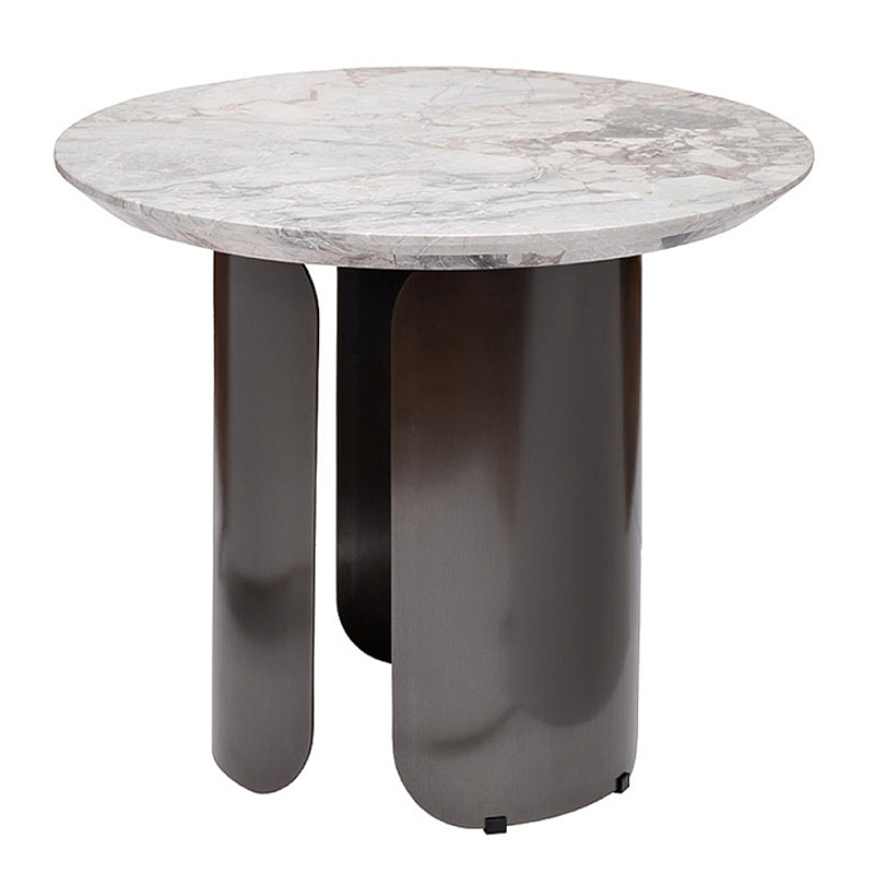 Столик журнальный круглый с мраморной столешницей Gray Marble Table Серый Столик журнальный круглый с мраморной столешницей Gray Marble Table Серый в Твери | Loft Concept