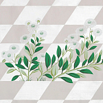 Обои ручная роспись Tiled Meadow Original colourway on Lilac Hint slub silk варинант исполнения - 2 | Loft Concept в Твери