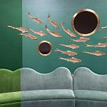 Обои с вышивкой ручной работы Deco Fish Original colourway варинант исполнения - 1 | Loft Concept в Твери
