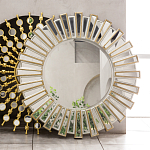 Зеркало круглое с лучами из зеркальных фацетов Silver Facet варинант исполнения - 2 | Loft Concept в Твери