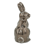 Статуэтка заяц из текстурированной терракоты и покрытый глянцевой краской под бронзу Rabbit Charm  варинант исполнения - 1 | Loft Concept в Твери