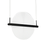 Светодиодный подвесной светильник круглой формы с металлическим черным каркасом Marble Glow варинант исполнения - 3 | Loft Concept в Твери