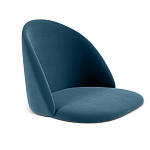 Барный стул со спинкой и металлической подставкой на 4-х деревянных ножках Синий Велюр Vendramin Chair варинант исполнения - 2 | Loft Concept в Твери