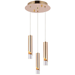 Подвесной светильник Metal Acrylic Tube Trio Gold Hanging Lamp варинант исполнения - 2 | Loft Concept в Твери