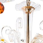 Люстра с 8-ю лампочками и изогнутыми прозрачными элементами из стекла Twisted Glass Candles Chandelier варинант исполнения - 3 | Loft Concept в Твери