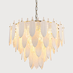 Люстра с декором из рельефного стекла в виде перьев Abelia Feather Chandelier 12 варинант исполнения - 3 | Loft Concept в Твери