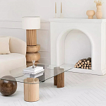 Дизайнерский журнальный стол с прозрачной столешницей и ножками в форме геометрических фигур Pytusin варинант исполнения - 3 | Loft Concept в Твери