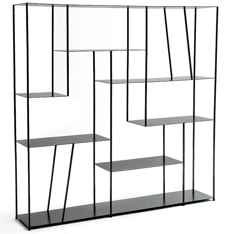 Книжный стеллаж из металла Menzie Square Metal Rack Черный Книжный стеллаж из металла Menzie Square Metal Rack Черный в Твери | Loft Concept