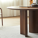 Стол обеденный круглый с двойной столешницей Walnut Wood Table варинант исполнения - 7 | Loft Concept в Твери