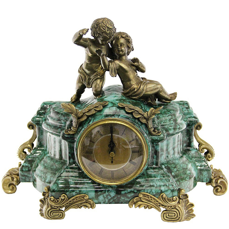 Часы Porcelain Malachite Малахит (зеленый) Бронза Часы Porcelain Malachite Малахит (зеленый) Бронза в Твери | Loft Concept