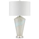 Настольная лампа стеклянная с тканевым абажуром Edges варинант исполнения - 4 | Loft Concept в Твери