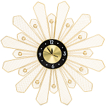 Часы настенные из металла в виде солнца с чёрным циферблатом Mirror Tower Clock варинант исполнения - 1 | Loft Concept в Твери