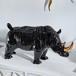 Статуэтка черный носорог с золотыми рогами Golden Horned Black Rhino варинант исполнения - 5 | Loft Concept в Твери