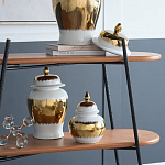 Ваза белая с крышкой и золотистыми фрагментами 46 см Chinoiserie Ceramics варинант исполнения - 2 | Loft Concept в Твери