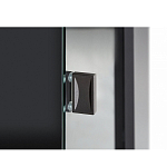 Шкаф-витрина цвета графит с полками и стеклянной дверью Strict Lines варинант исполнения - 4 | Loft Concept в Твери