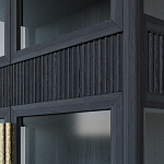 Витрина Primo со стеклянными фасадами и 2 ящиками Черный дуб варинант исполнения - 6 | Loft Concept в Твери