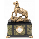 Часы настольные из натурального камня с декором в виде коня Horse Stone Clock варинант исполнения - 1 | Loft Concept в Твери