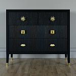 Бельевой Комод с 4 ящиками Elsa Dreams Black варинант исполнения - 4 | Loft Concept в Твери