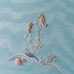 Обои с вышивкой ручной работы Amami Waves Moonbeam colourway on silk moire варинант исполнения - 5 | Loft Concept в Твери