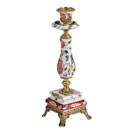 Подсвечник с цветочной росписью из фарфора с бронзовыми элементами Eden Garden варинант исполнения - 2 | Loft Concept в Твери