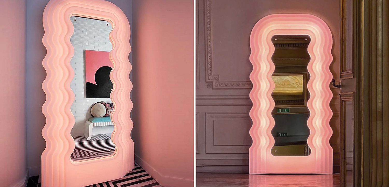 Зеркало Pink Ultrafragola Mirror Ettore Sottsass - Loft-Concept в Твери