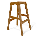 Барный стул со спинкой на 4-х деревянных ножках Сиреневый Велюр Ava Charm варинант исполнения - 4 | Loft Concept в Твери