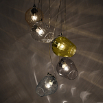 Люстра каскадная с 5-ю разноцветными стеклянными плафонами Kaleido варинант исполнения - 4 | Loft Concept в Твери