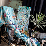 Постер на холсте в стиле шинуазри Chinoiserie Bridge in the garden Poster варинант исполнения - 2 | Loft Concept в Твери