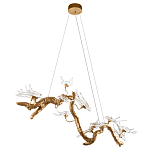 Люстра подвесная линейная с прозрачными стеклянными птичками на ветвях Serip Voa варинант исполнения - 4 | Loft Concept в Твери