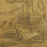 Обои ручная роспись Views of Italy Sepia варинант исполнения - 2 | Loft Concept в Твери