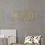 Люстра золотая из пересекающихся прямоугольных элементов Thin Intersecting Rectangles варинант исполнения - 3 | Loft Concept в Твери