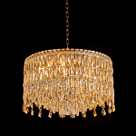 Люстра круглая с хрустальными подвесками на золотистом каркасе Roul Crystal Light варинант исполнения - 3 | Loft Concept в Твери