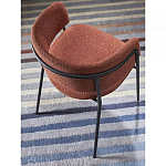 Стул полукруглый мягкий с буклированной обивкой Chair with Boucle Upholstery варинант исполнения - 5 | Loft Concept в Твери